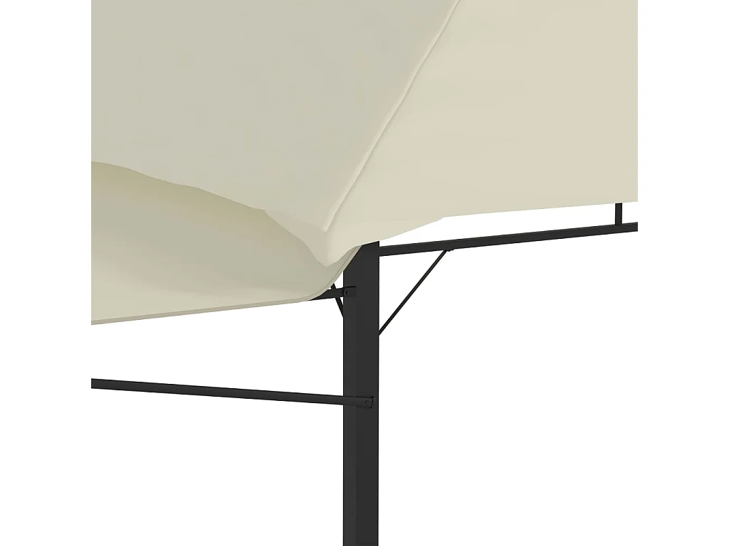 Gazebo com toldos duplos extensíveis 3x3x2,75 m 180 g/m² creme