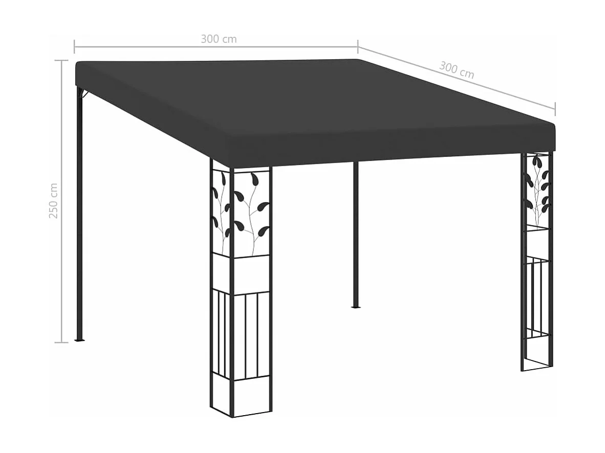 Gazebo a Parete 3x3x2,5 m Antracite