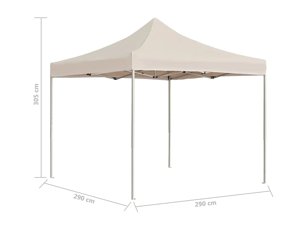 Tente de réception pliable professionnelle Aluminium 3x3m Crème