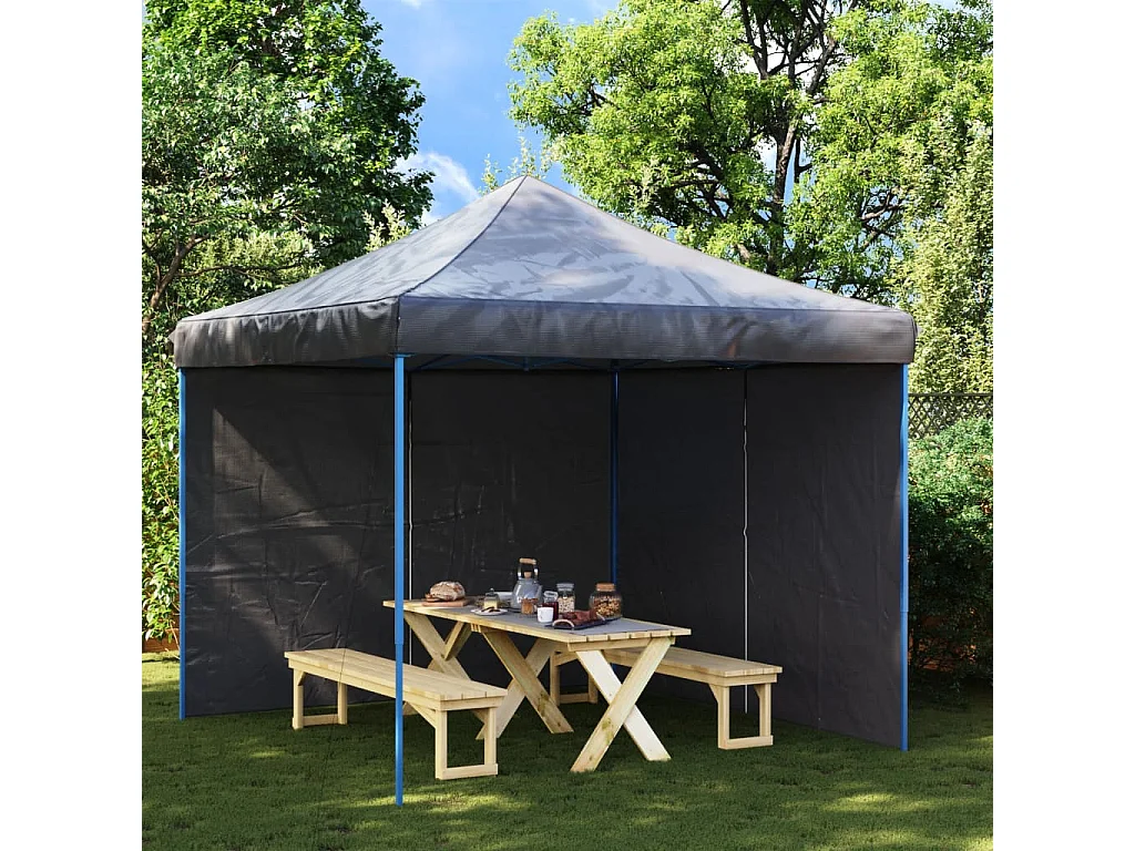 Parede lateral com fecho p/ tenda de festas 2 pcs PE antracite