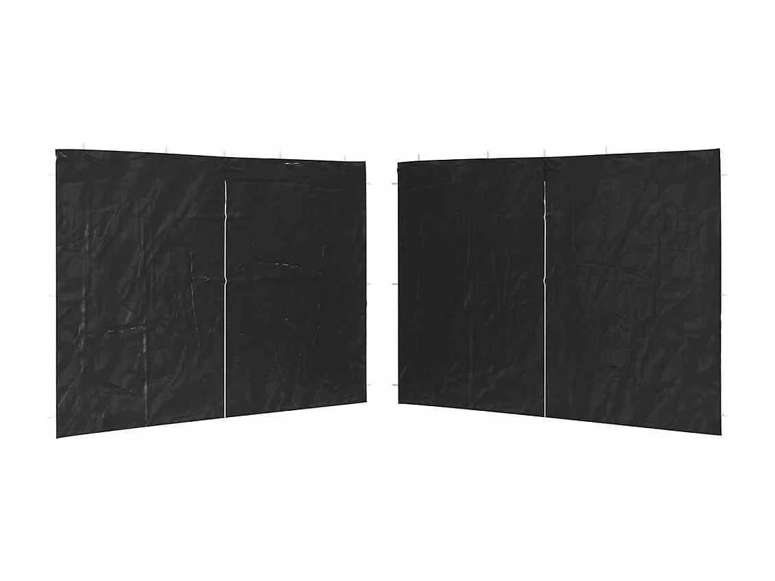 Parede lateral com fecho p/ tenda de festas 2 pcs PE antracite