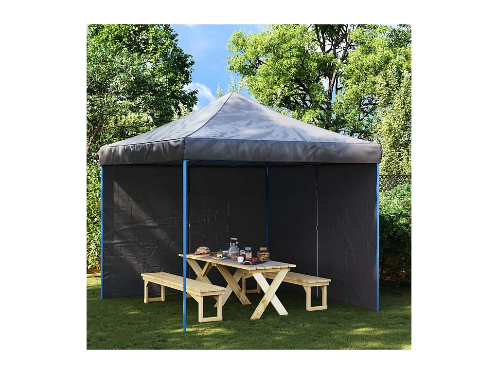 Paroi de tente de réception 2pcs fermeture éclair PE Anthracite