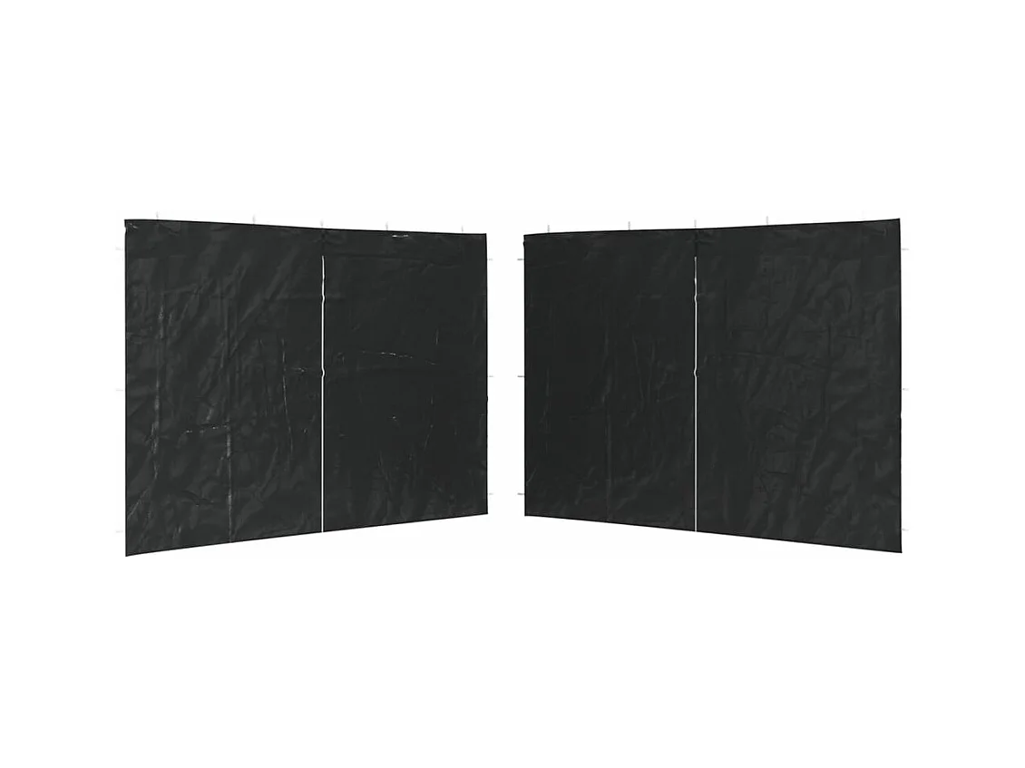 Paroi de tente de réception 2pcs fermeture éclair PE Anthracite