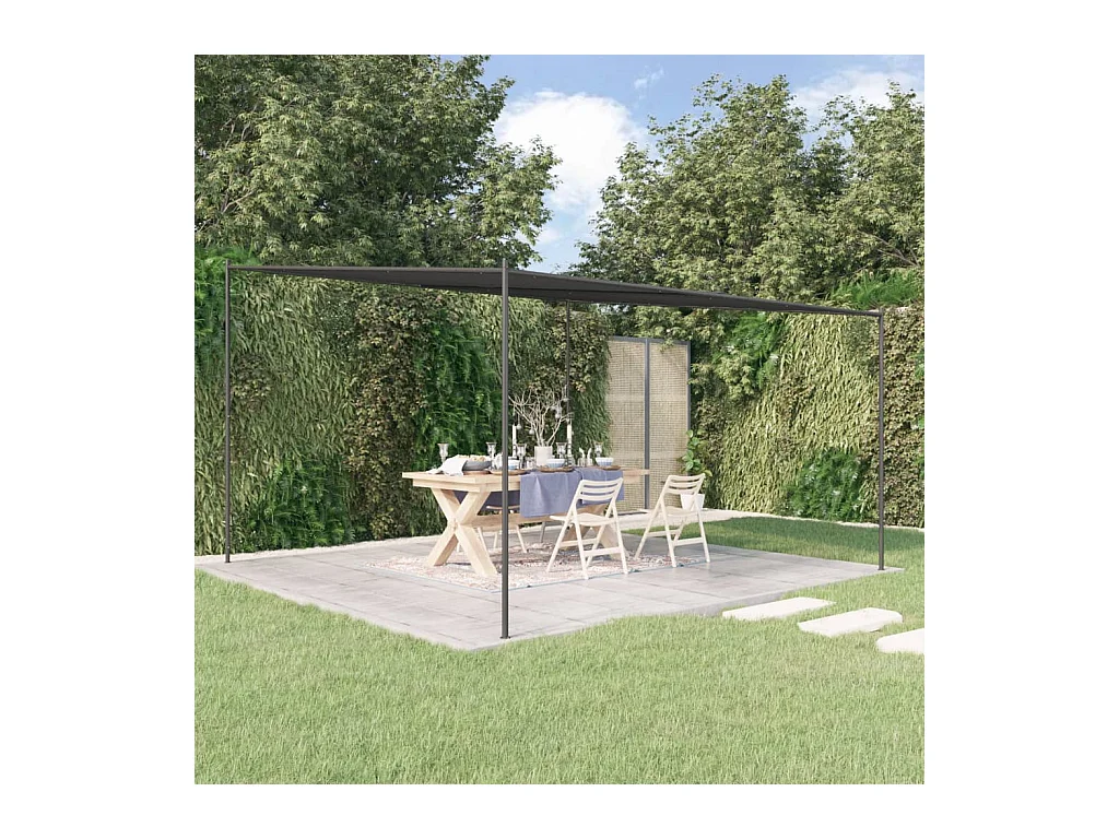 Prieel 4x4 m 180 g/m² stof en staal antracietkleurig