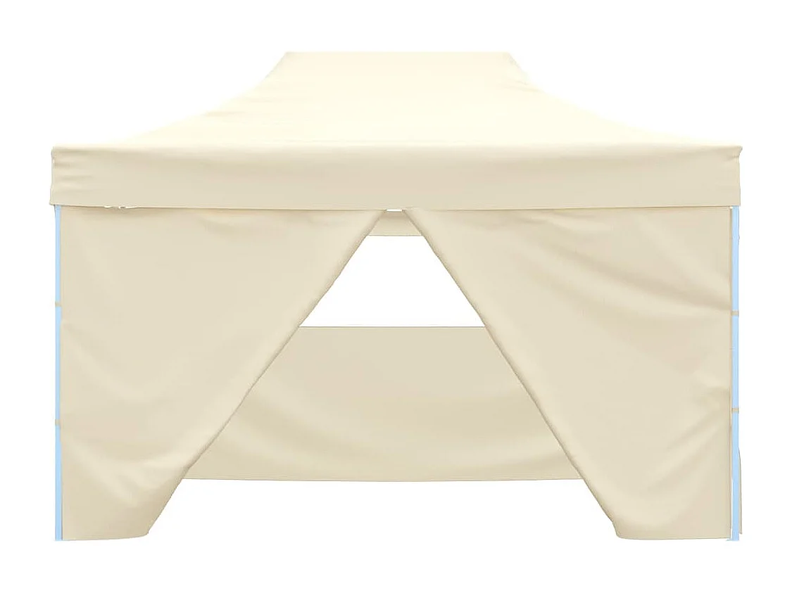 Tente de réception pliable avec 4 parois 3x4 m Acier Crème
