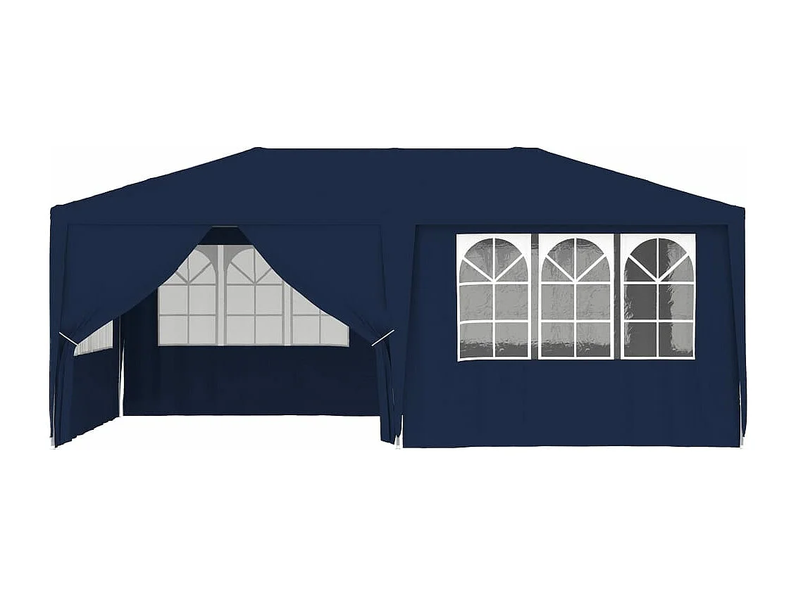 Carpa profesional para fiestas con paredes azul 90 g/m² 4x6 m