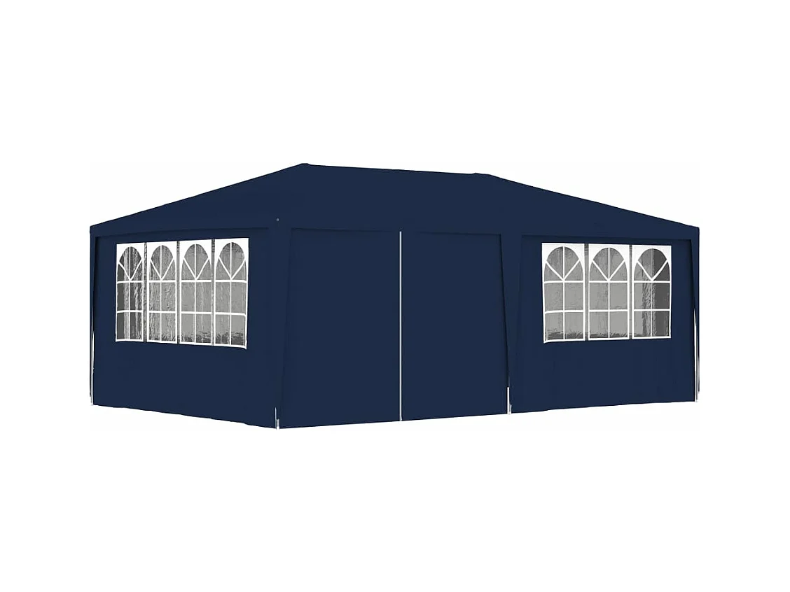 Tente de réception avec parois latérales 4x6 m Bleu 90 g/m²