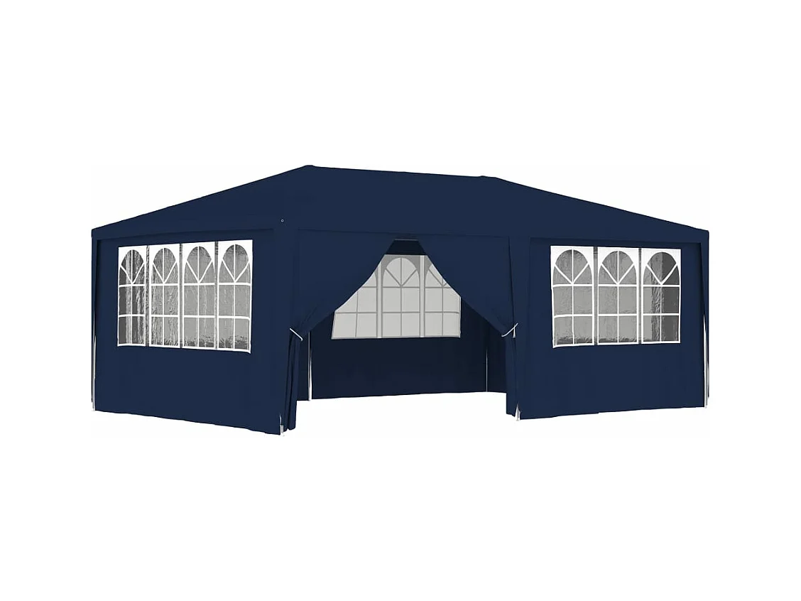 Tente de réception avec parois latérales 4x6 m Bleu 90 g/m²
