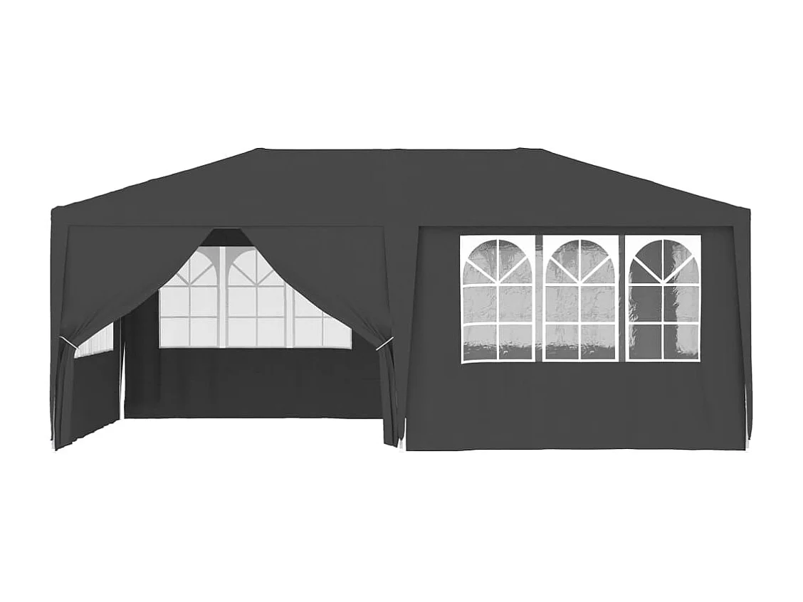Tente de réception et parois latérales 4x6 m Anthracite 90 g/m²