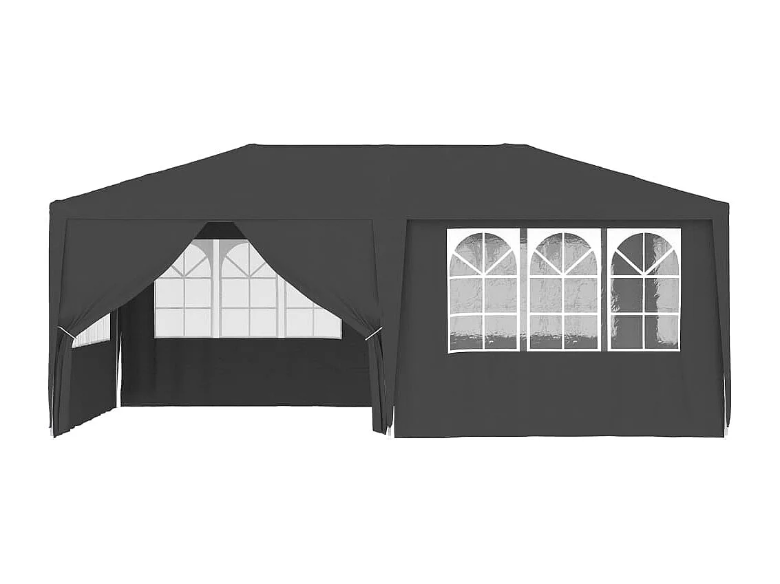 Tente de réception et parois latérales 4x6 m Anthracite 90 g/m²