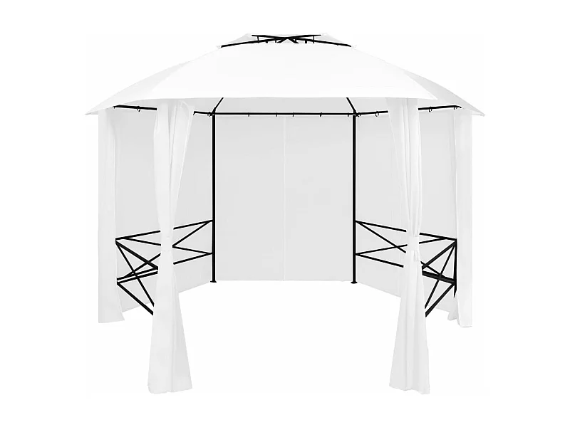 Chapiteau de jardin avec rideaux 360x312x265 cm Blanc 180 g/m²