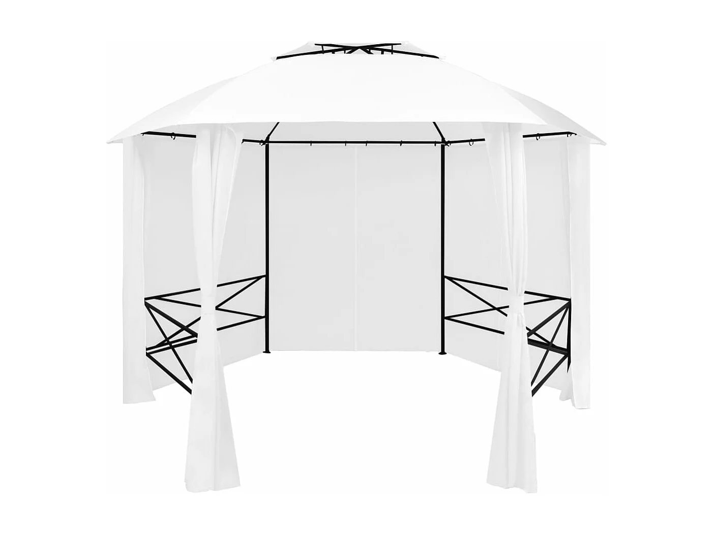 Chapiteau de jardin avec rideaux 360x312x265 cm Blanc 180 g/m²