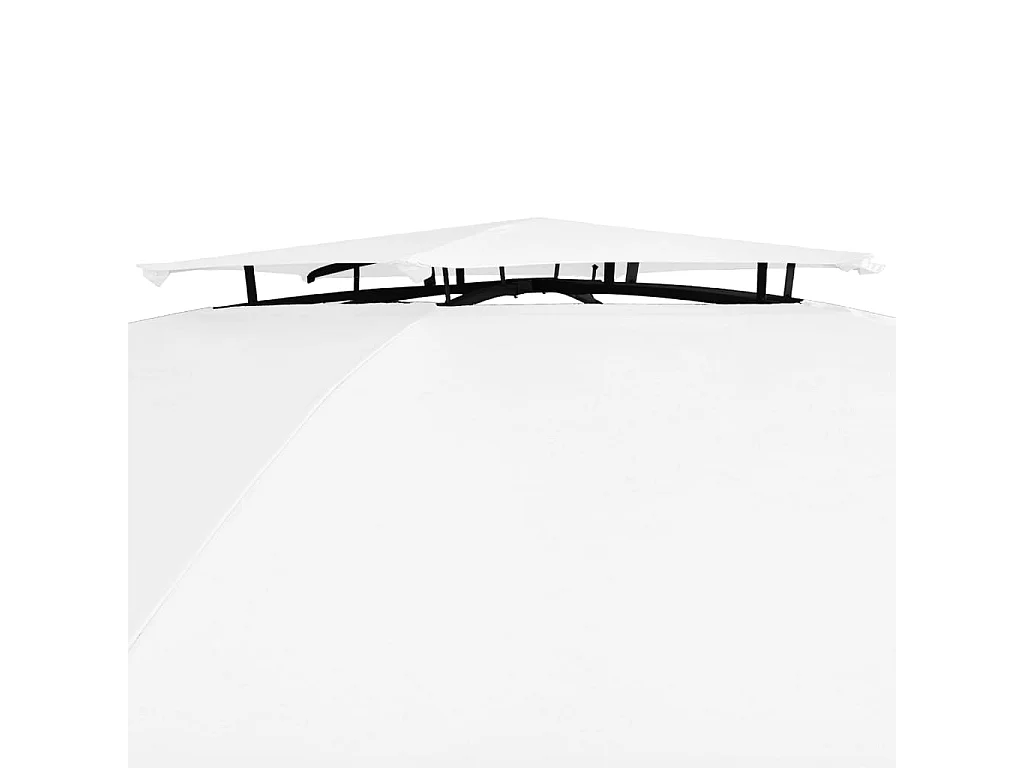 Gartenzelt mit Vorhängen 360x312x265 cm Weiß 180 g/m²