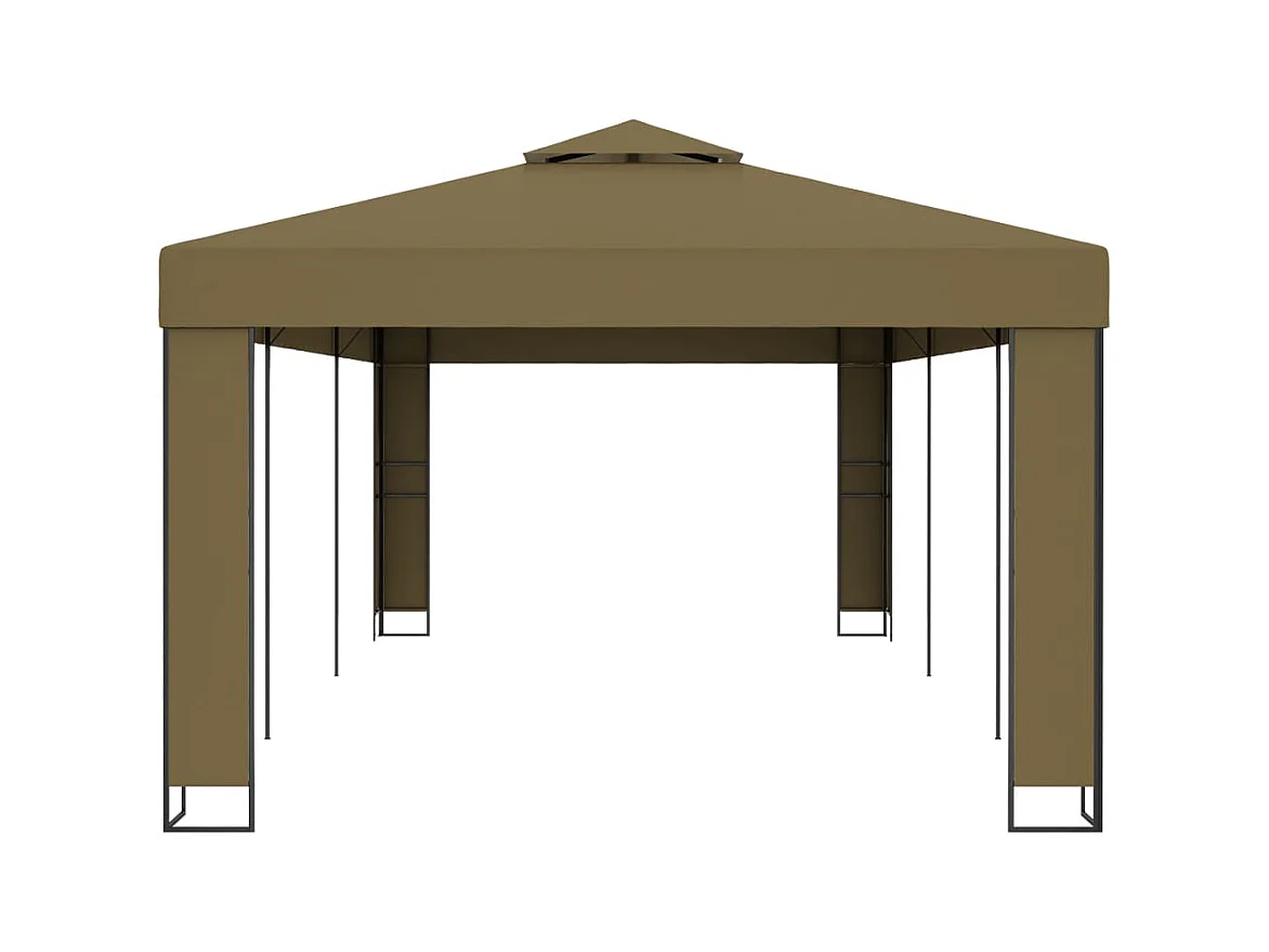 Tonnelle avec double toit 3x6 m Taupe 180 g/m²