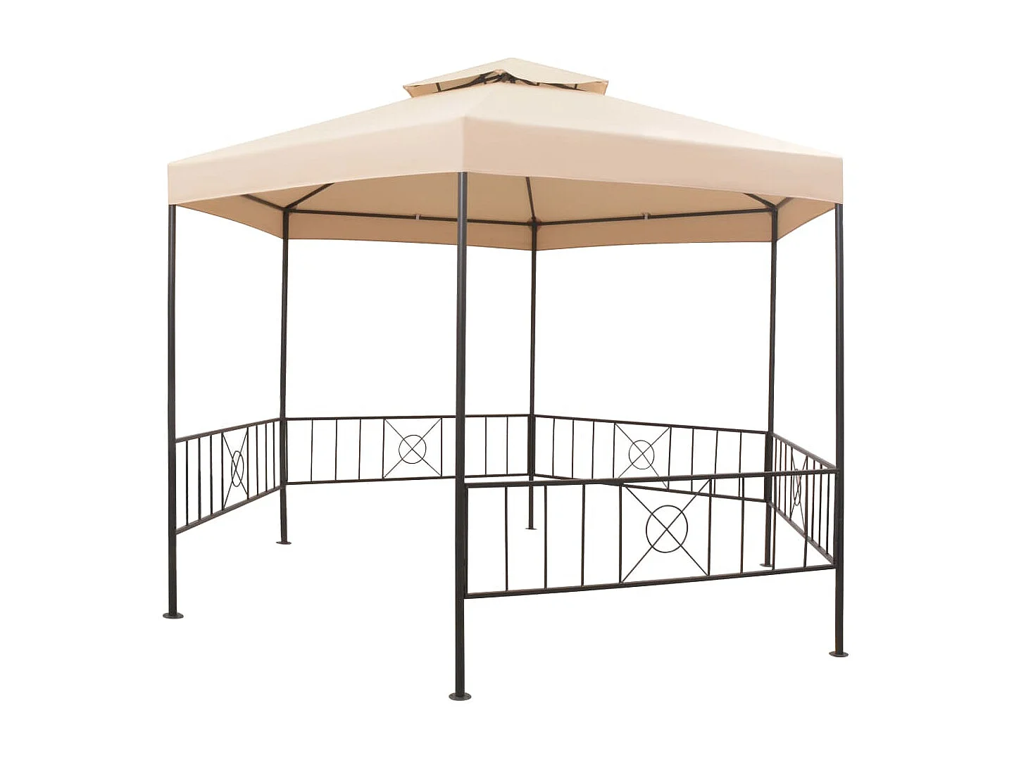 Chapiteau tente de jardin Hexagonal Beige 323 x 265 cm