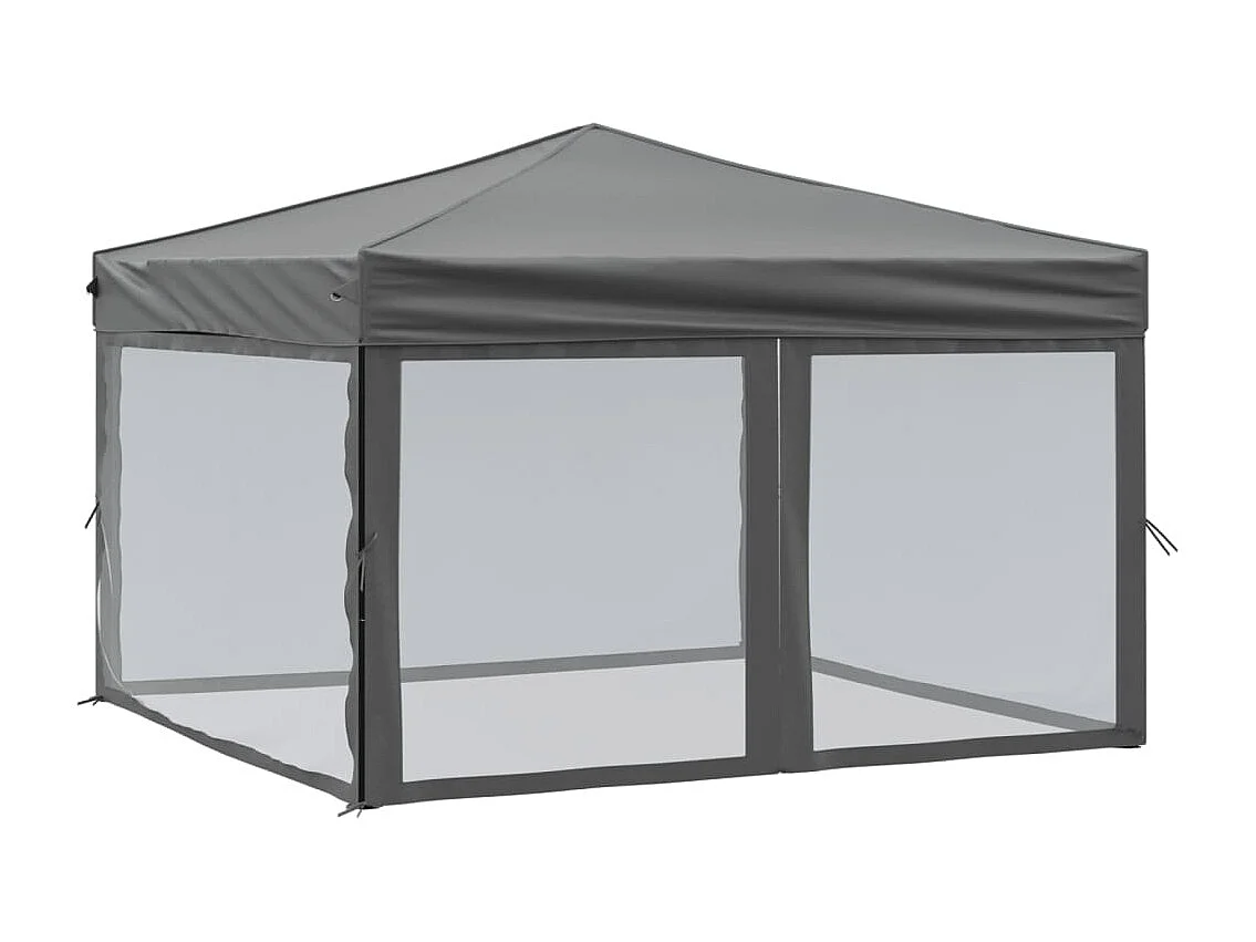Tenda per Feste Pieghevole con Pareti Laterali Antracite 3x3 m