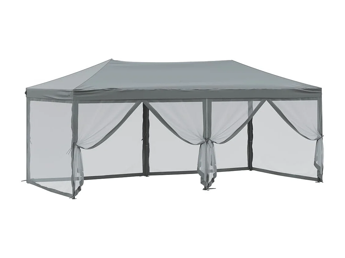 Tente de réception pliable avec parois Anthracite 3x6 m