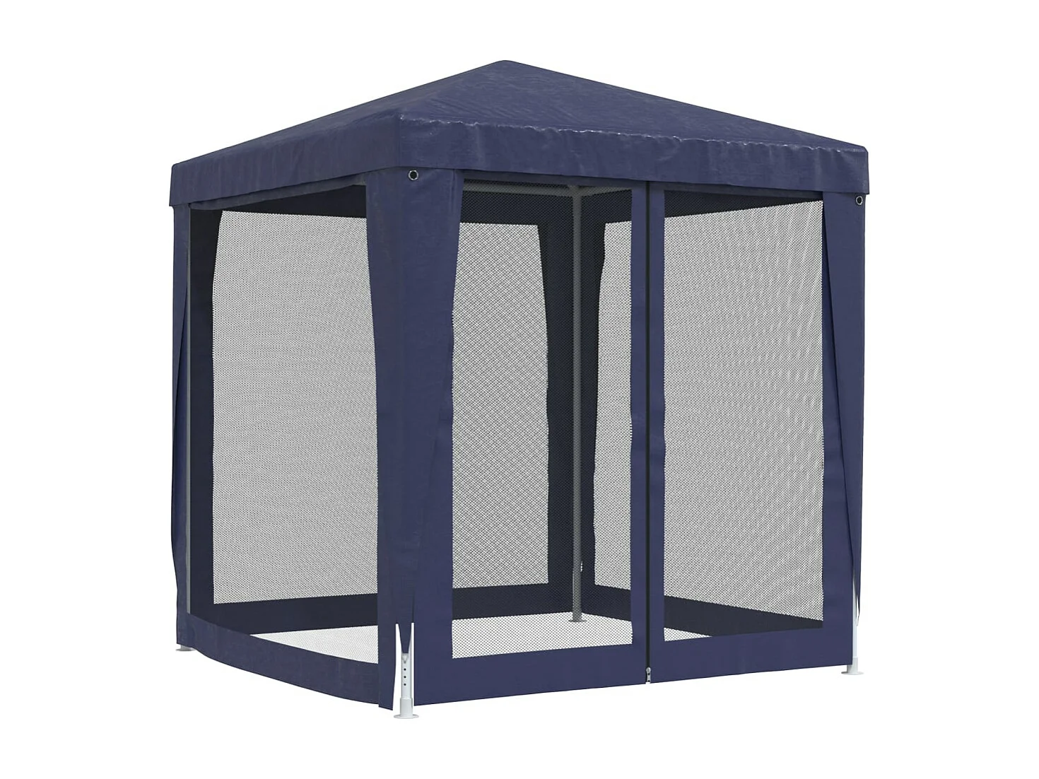 Tente de fête avec 4 parois latérales en maille Bleu 2x2 m PEHD