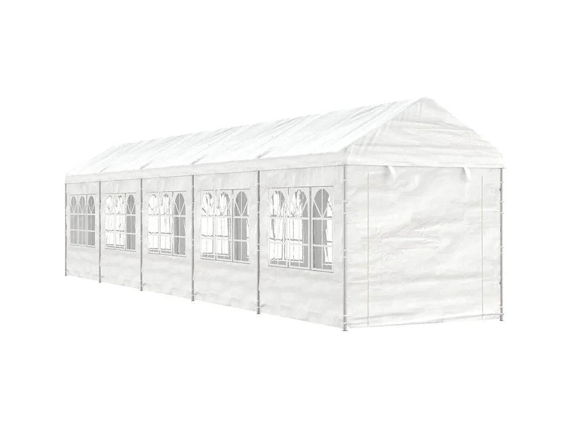 Belvédère avec toit blanc 11,15x2,28x2,69 m polyéthylène