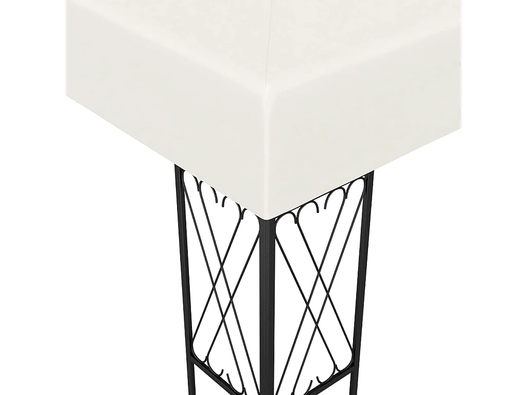 Tonnelle avec guirlande lumineuse à LED 3x4 m Crème Tissu