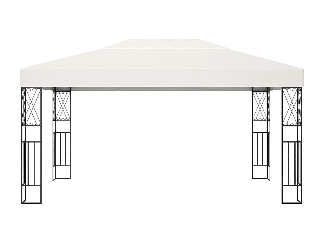 Tonnelle avec guirlande lumineuse à LED 3x4 m Crème Tissu