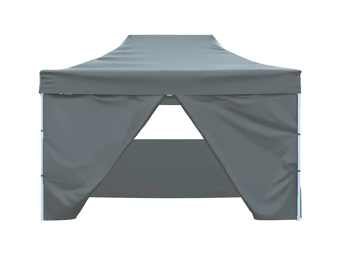 Tente de réception pliable avec 4 parois 3x4 m Acier Anthracite