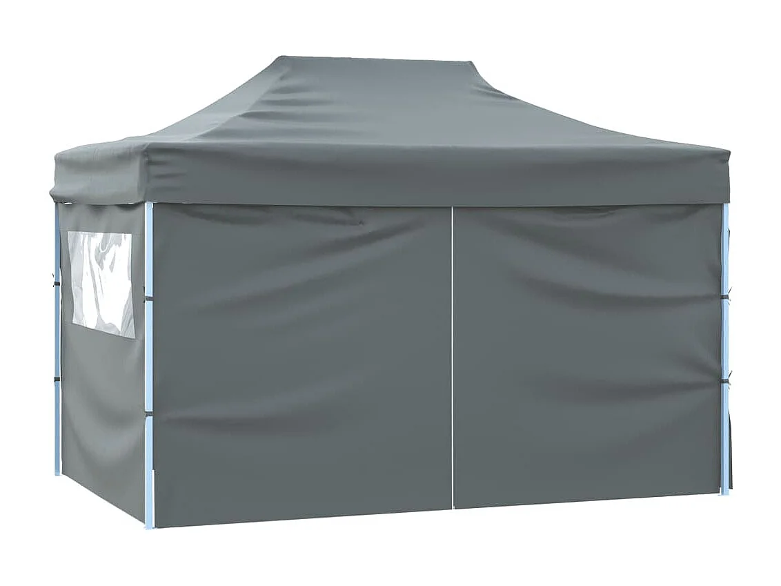 Tente de réception pliable avec 4 parois 3x4 m Acier Anthracite