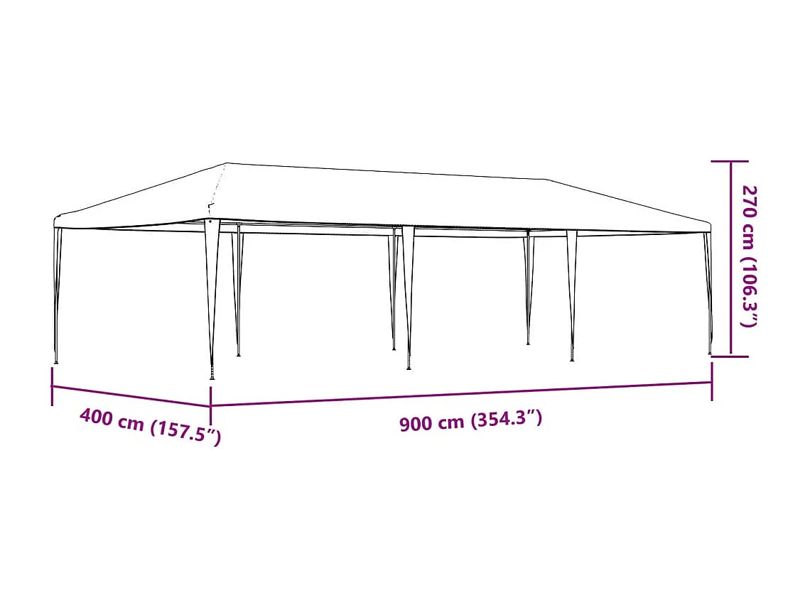 Profi-Partyzelt 4×9 m Anthrazit 90 g/m²