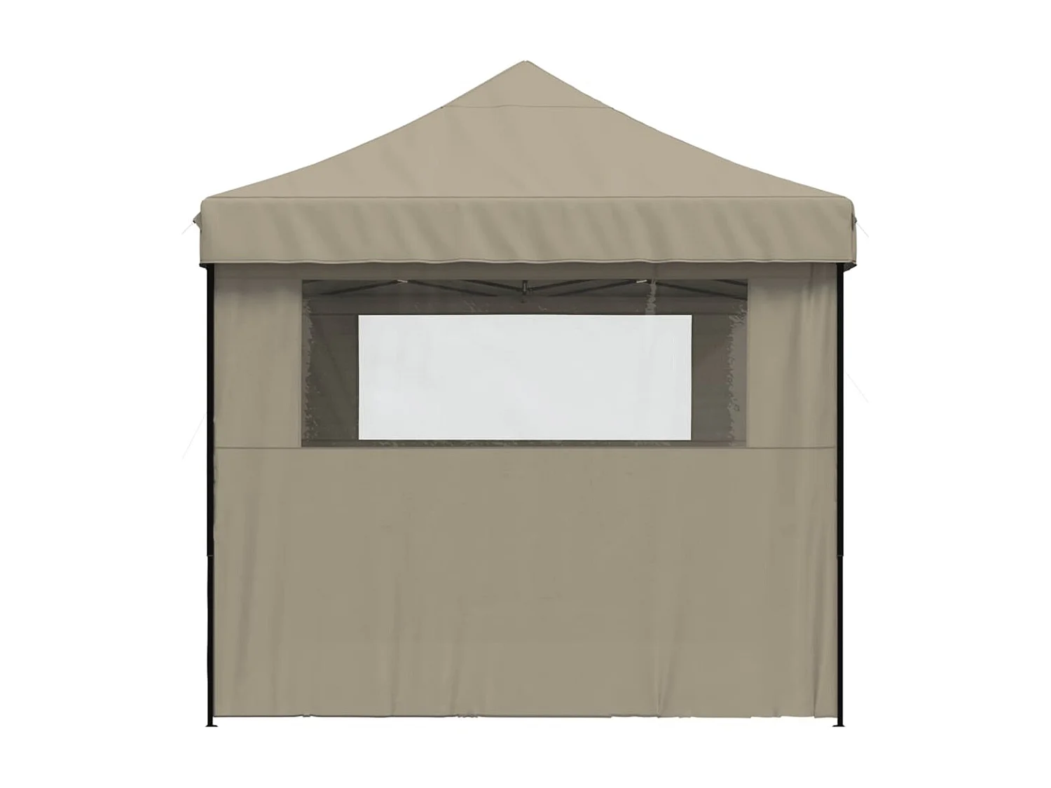 Tente de réception pliable escamotable 3 parois latérales taupe