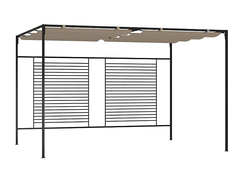 Gazebo con Tetto Retrattile 3x4x2,3 m Grigio Talpa 180 g/m²