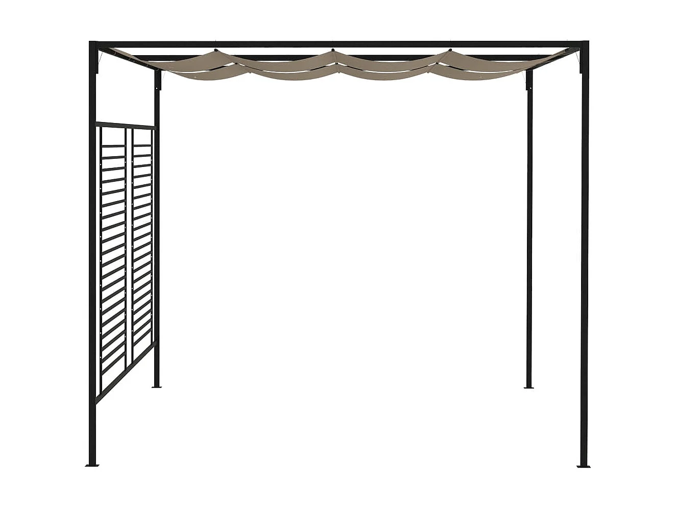 Cenador con techo retráctil gris taupe 3x4x2,3 m 180 g/m²