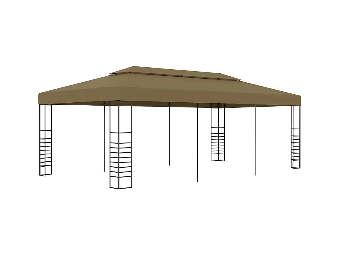 Gartenpavillon 6x3x2,7 m Taupe 180 g/m²