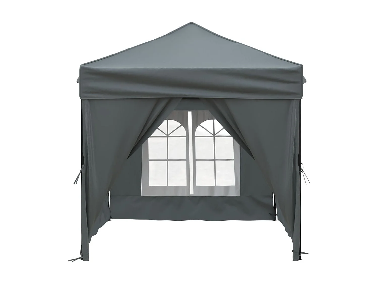 Partytent inklapbaar met zijwanden 2x2 m antracietkleurig
