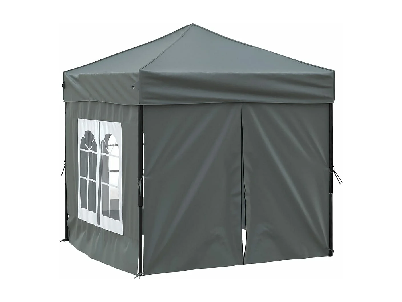 Partytent inklapbaar met zijwanden 2x2 m antracietkleurig