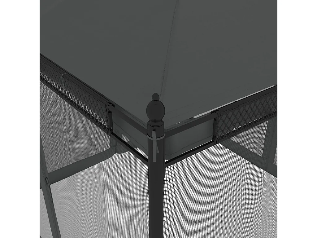 Tonnelle avec parois en filet anthracite 2,93x2,93 m acier