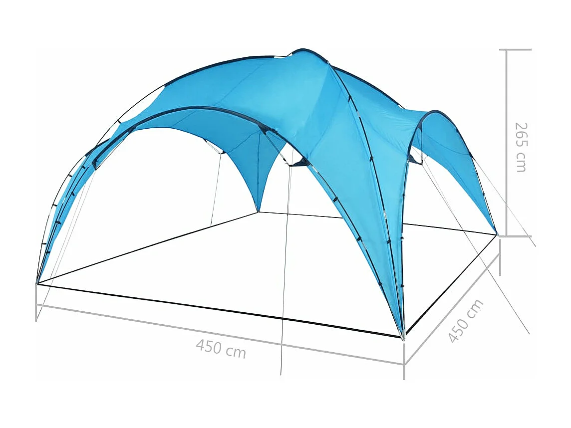 Tendone per Feste ad Arco 450x450x265 cm Azzurro