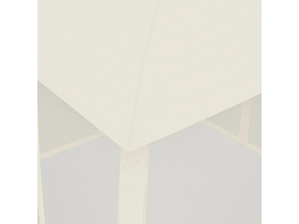 Tonnelle avec double toit et parois en filet crème acier