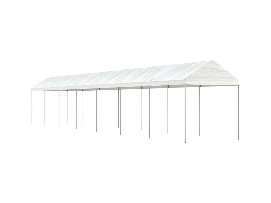 Belvédère avec toit blanc 15,61x2,28x2,69 m polyéthylène