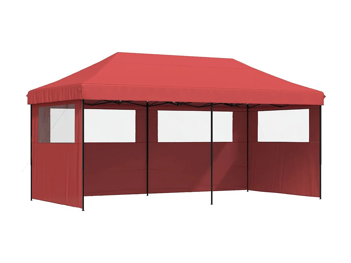 Tente de réception pliable escamotable avec 3 parois latérales