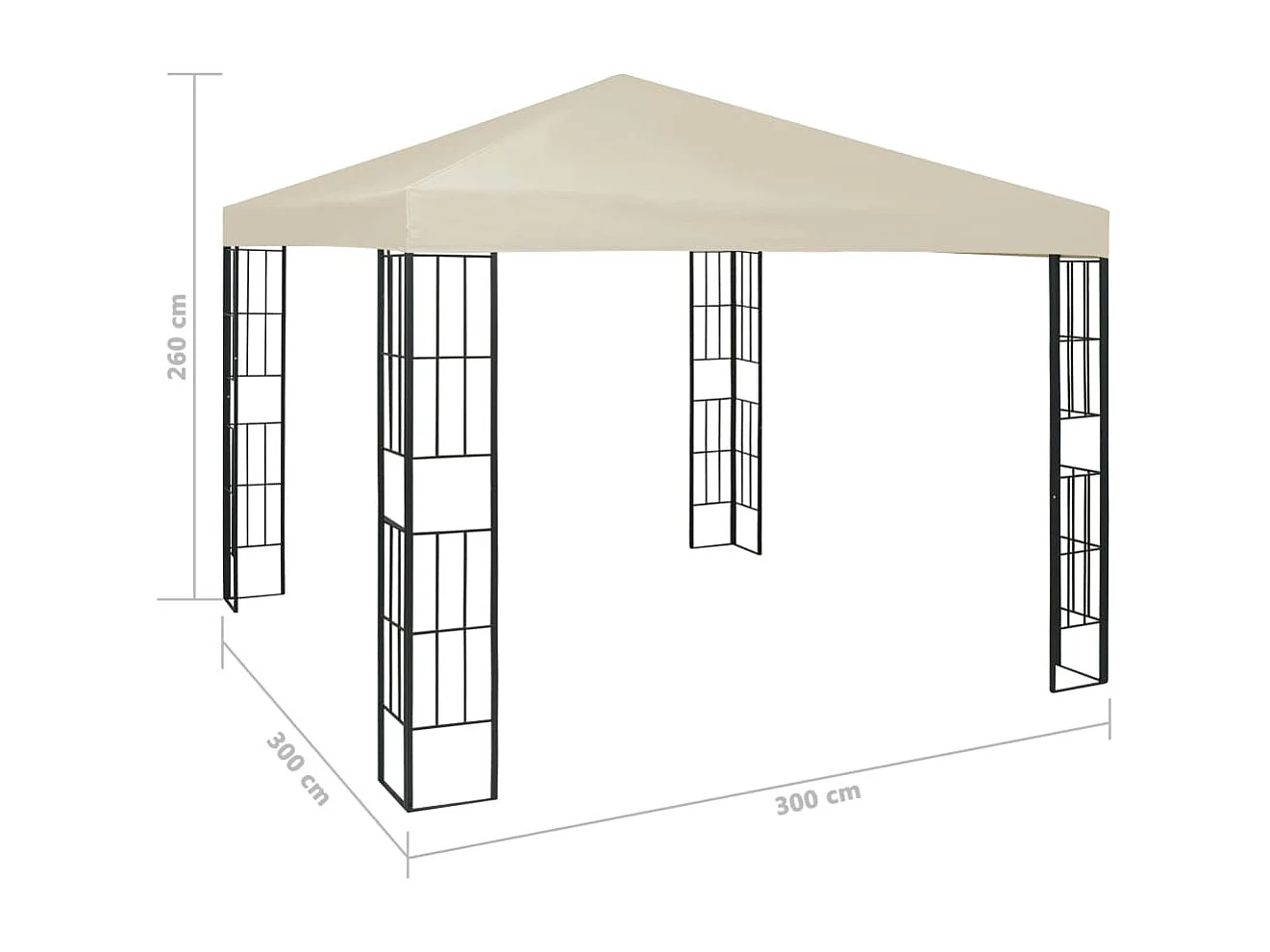 Belvédère 3x3 m Crème