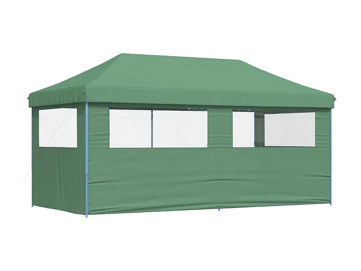 Tente de réception pliable escamotable 3 parois latérales vert