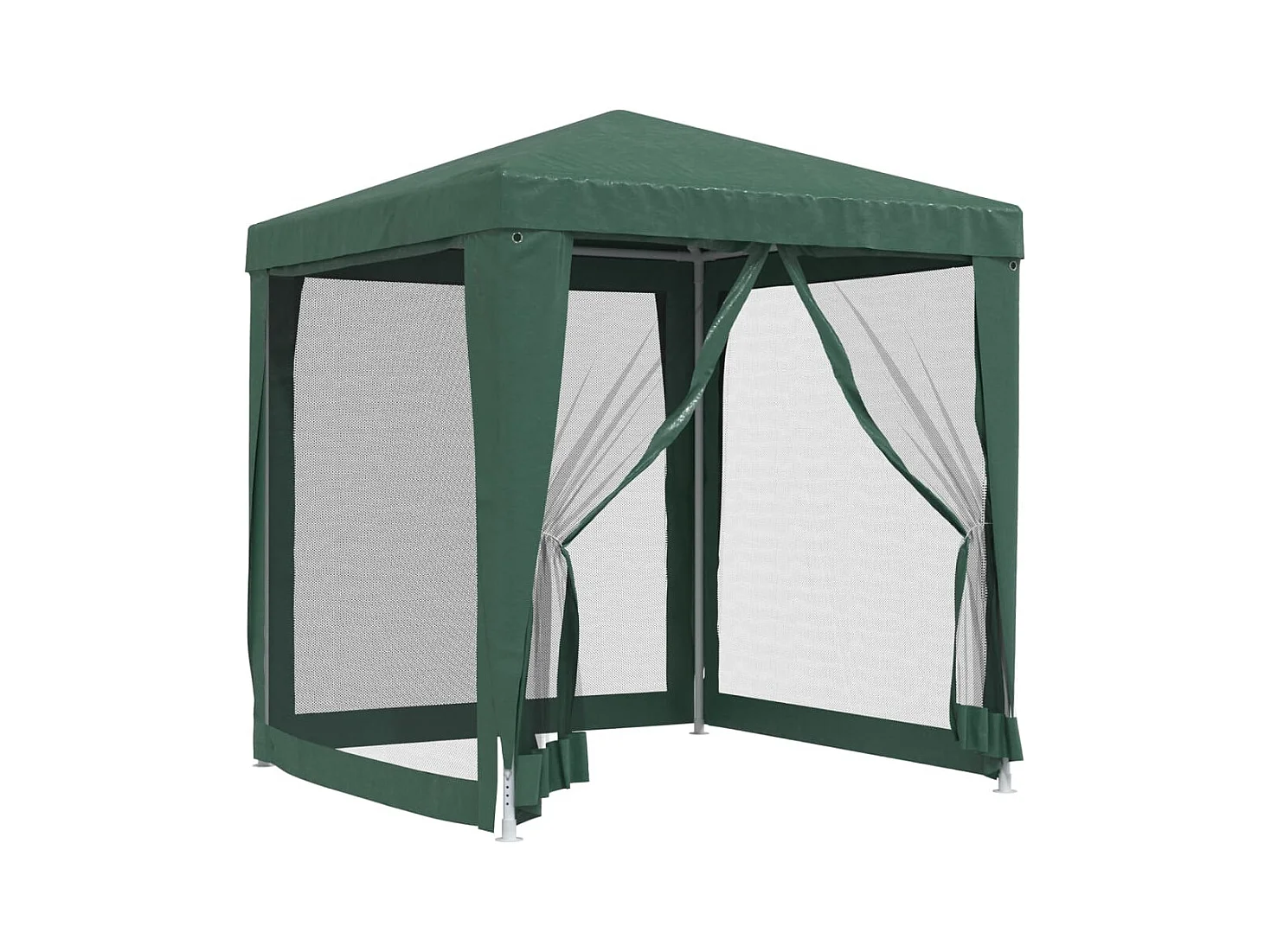 Tente de fête avec 4 parois latérales en maille Vert 2x2 m PEHD