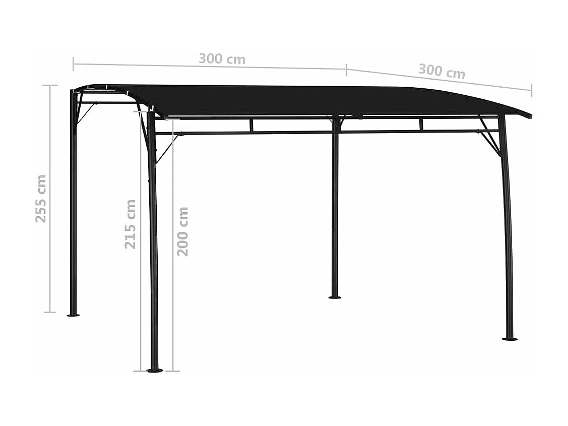Garten-Sonnenschutz 3x3x2,55 m Anthrazit