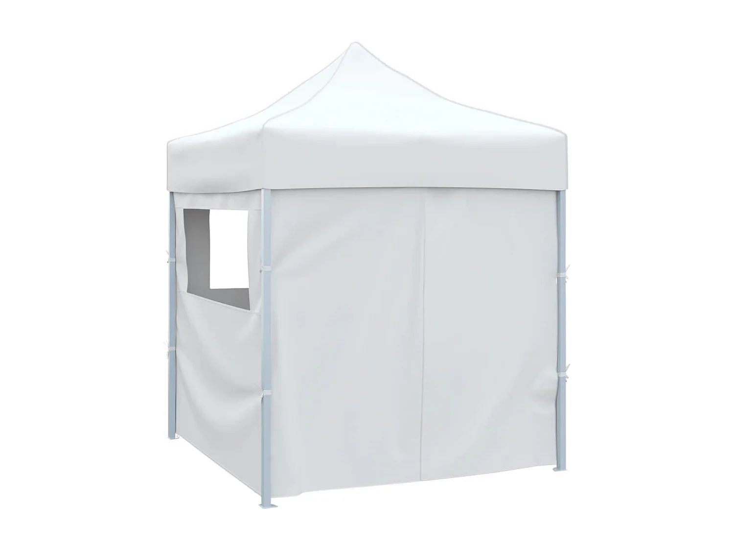 Gazebo Pieghevole Professionale 4 Pareti 2x2m Acciaio Bianco