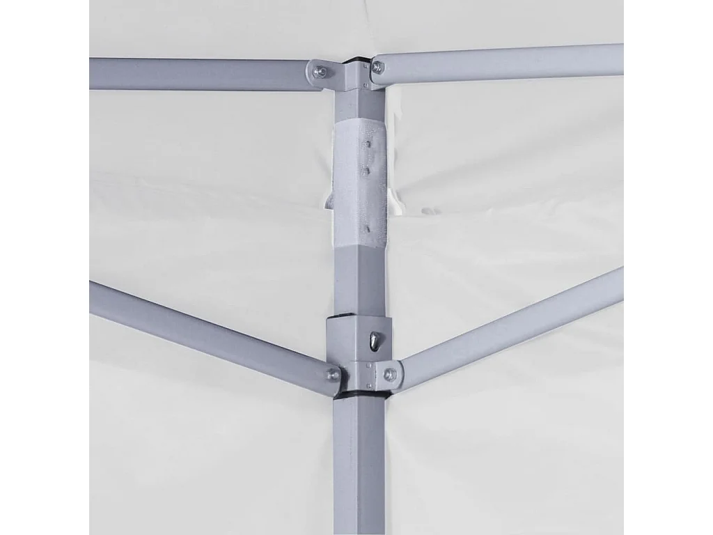 Gazebo Pieghevole Professionale 4 Pareti 2x2m Acciaio Bianco