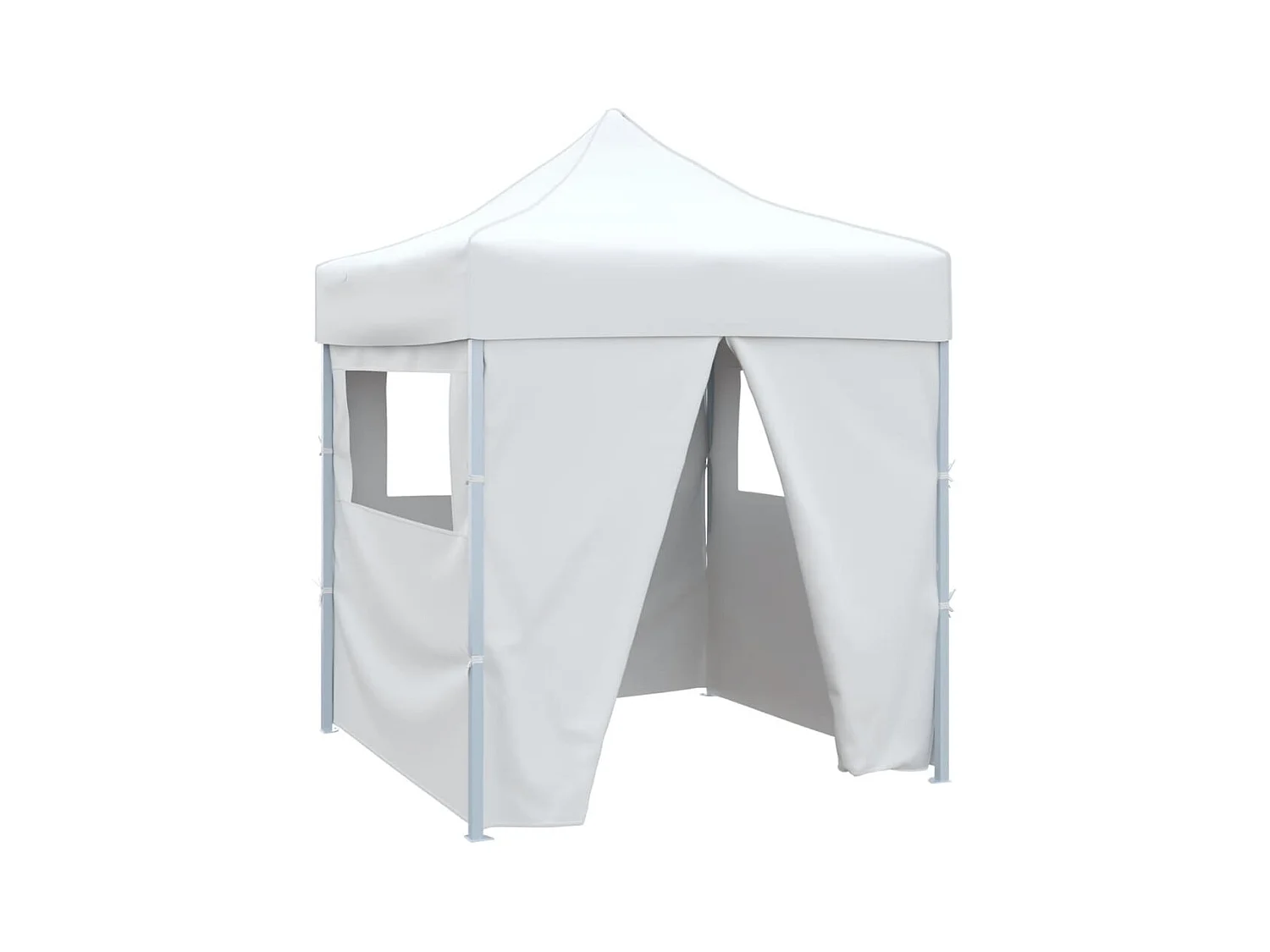 Partytent met 4 zijwanden inklapbaar 2x2 m staal wit