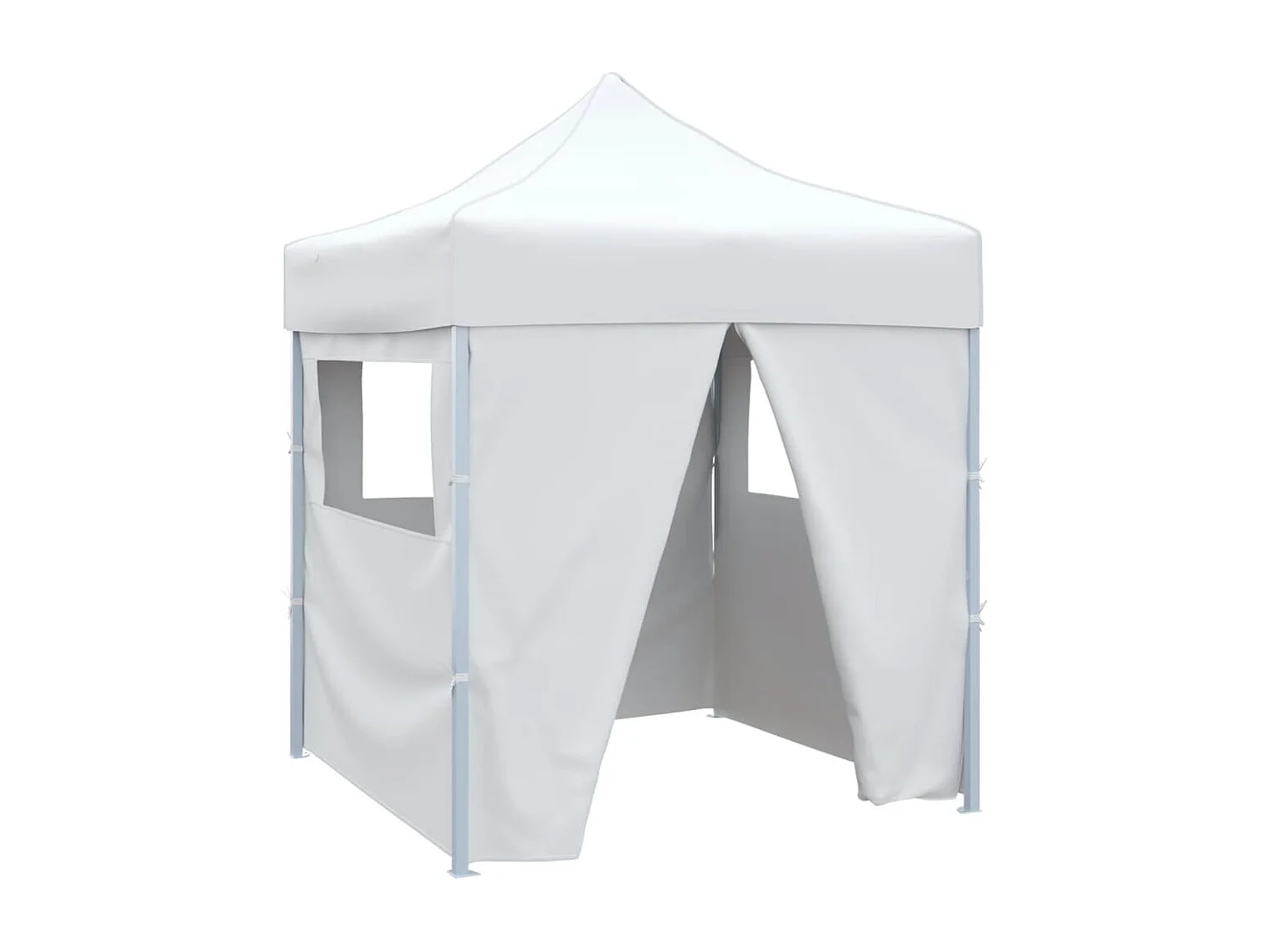 Partytent met 4 zijwanden inklapbaar 2x2 m staal wit
