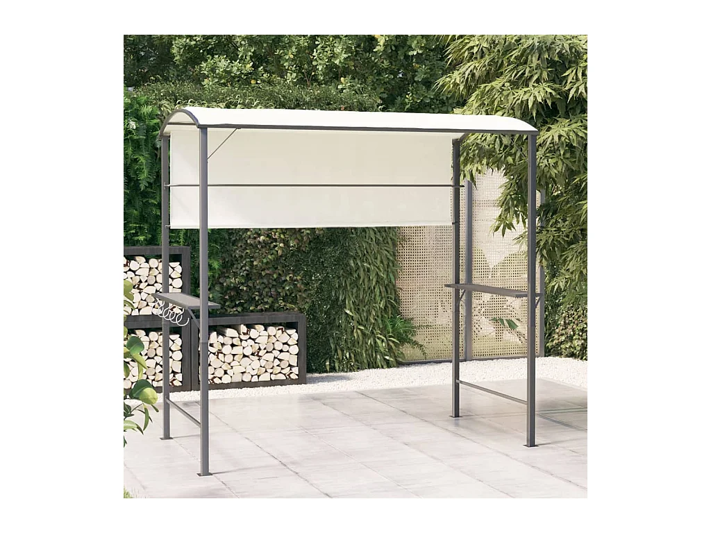 Gazebo con Tetto 220x110x200 cm Crema