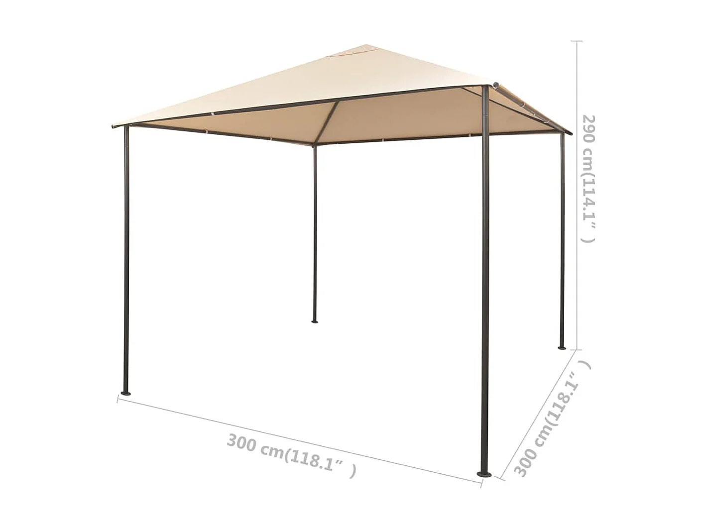 Cenador carpa 3x3 m de acero beige