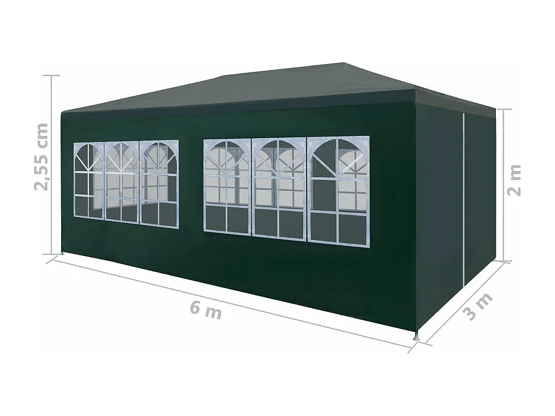 Tente de réception 3 x 6 m Vert